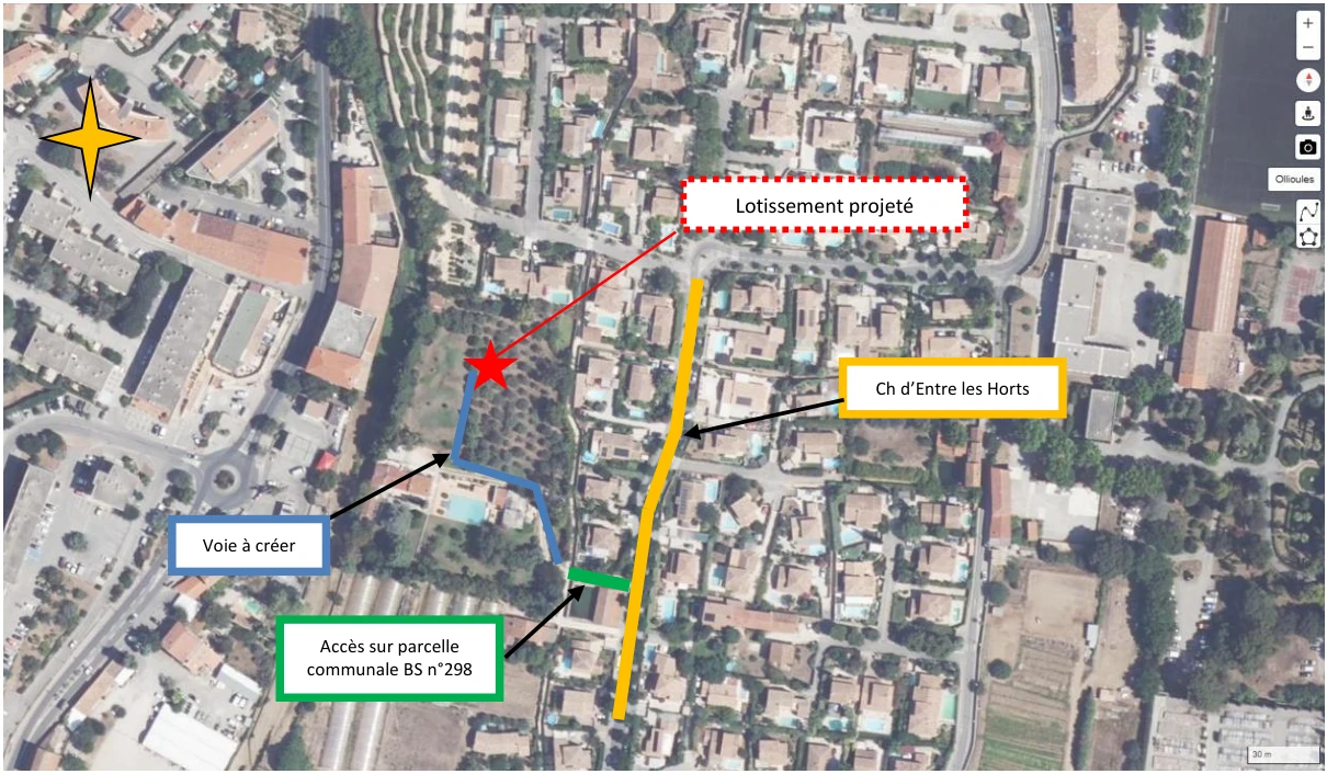 Vue aérienne de situation extraite de la notice PA2 du géomètre